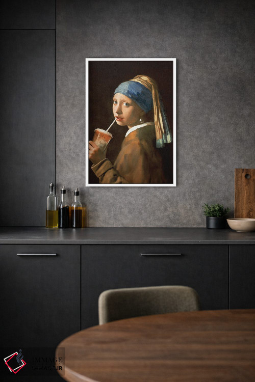 تابلو دکوراتیو "دختری با لاته یخ زده" اثر یوناس لوس - D1W