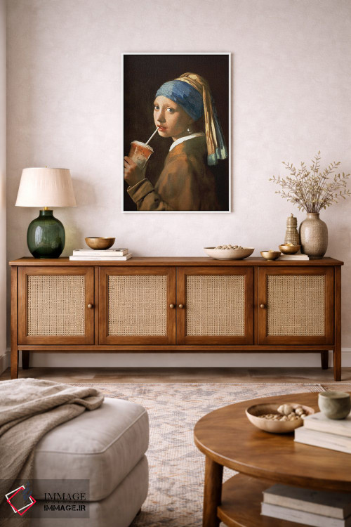 تابلو دکوراتیو "دختری با لاته یخ زده" اثر یوناس لوس - D3W