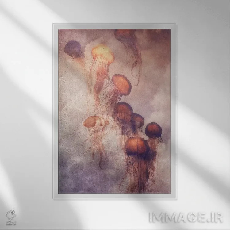تابلو دکوراتیو "آسمان عروس دریایی" اثر یوناس لوس - نمای قابدار سفید