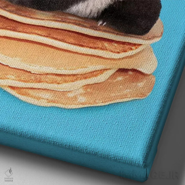 تابلو دکوراتیو "پاندای پنکیکی" اثر یوناس لوس - نمای نزدیک بافت بوم