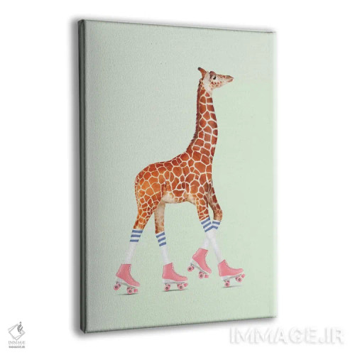 تابلو دکوراتیو "زرافه اسکیت سواری" اثر یوناس لوس - نمای پرسپکتیو محصول