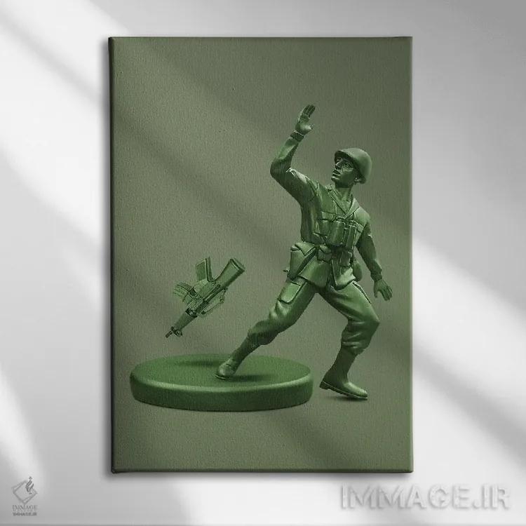 تابلو دکوراتیو "سرباز اسباب بازی" اثر یوناس لوس - نمای روبهرو روی دیوار