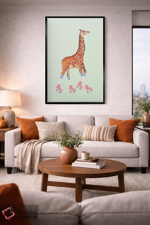 تابلو دکوراتیو "زرافه اسکیت سواری" اثر یوناس لوس - D2B