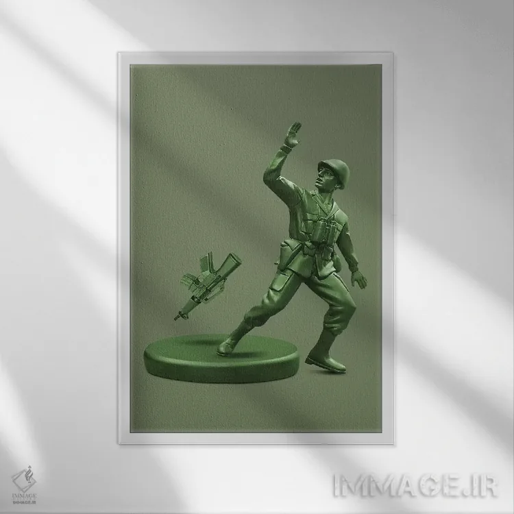 تابلو دکوراتیو "سرباز اسباب بازی" اثر یوناس لوس - نمای قابدار سفید