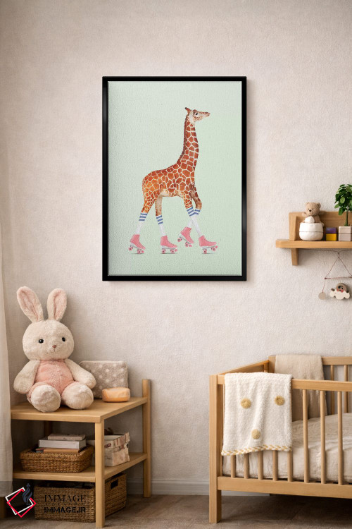 تابلو دکوراتیو "زرافه اسکیت سواری" اثر یوناس لوس - D5B
