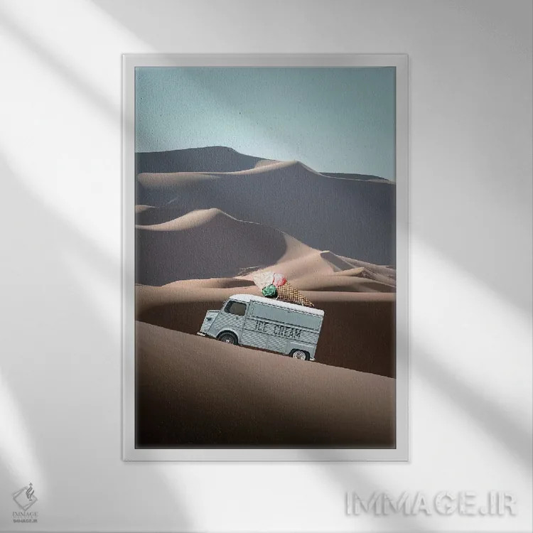 تابلو دکوراتیو "ون بستنی" اثر یوناس لوس - نمای قابدار سفید