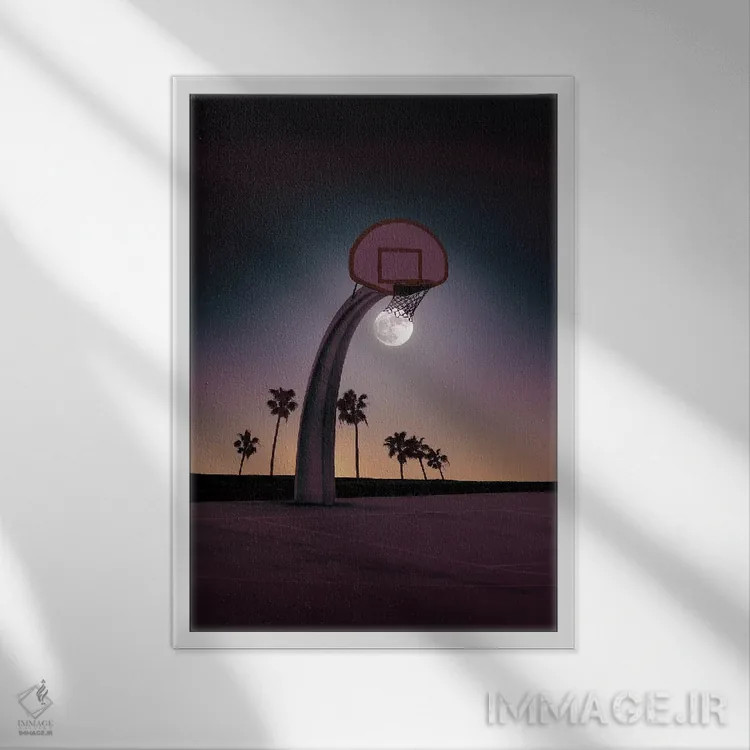 تابلو دکوراتیو "ماه سبدی" اثر یوناس لوس - نمای قابدار سفید