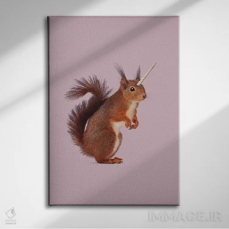 تابلو دکوراتیو "سنجابک " اثر یوناس لوس - نمای روبهرو روی دیوار