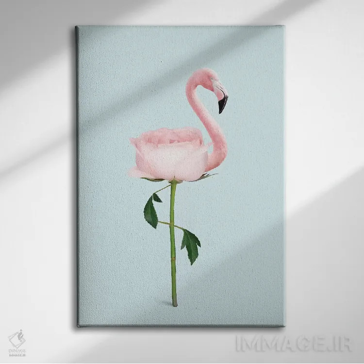 تابلو دکوراتیو "گل فلامینگو" اثر یوناس لوس - نمای روبهرو روی دیوار