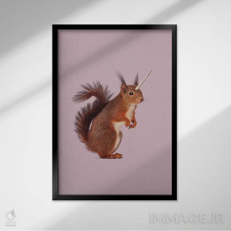 تابلو دکوراتیو "سنجابک " اثر یوناس لوس - نمای قابدار مشکی