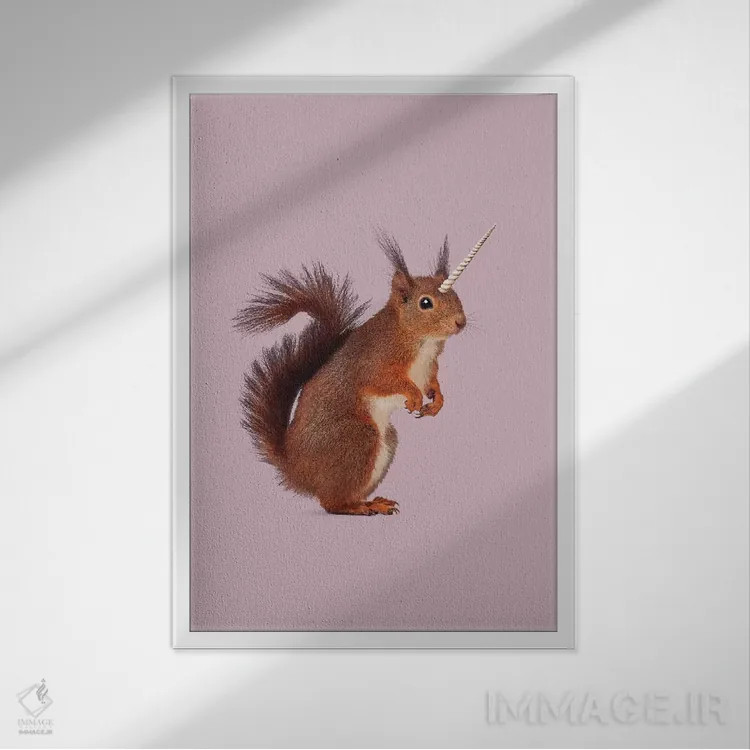 تابلو دکوراتیو "سنجابک " اثر یوناس لوس - نمای قابدار سفید