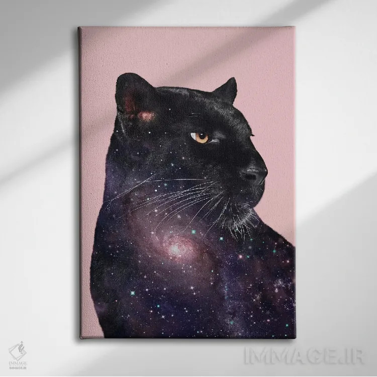 تابلو دکوراتیو "پلنگ کهکشانی" اثر یوناس لوس - نمای روبهرو روی دیوار