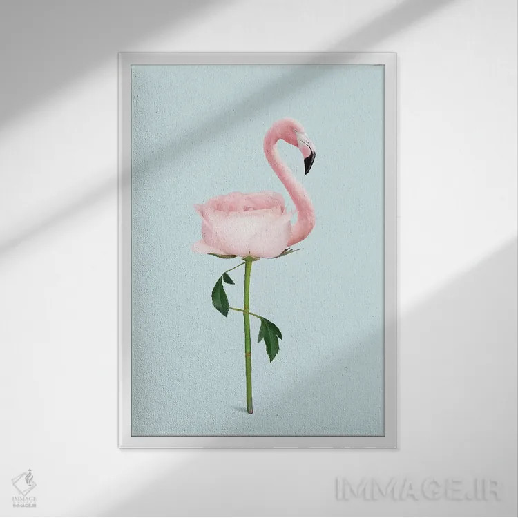 تابلو دکوراتیو "گل فلامینگو" اثر یوناس لوس - نمای قابدار سفید