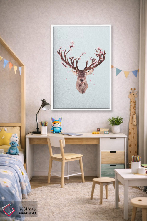 تابلو دکوراتیو "گوزن شکوفه گیلاس" اثر یوناس لوس - D1W