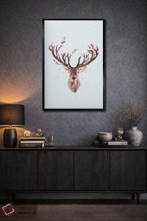 تابلو دکوراتیو "گوزن شکوفه گیلاس" اثر یوناس لوس - D2B