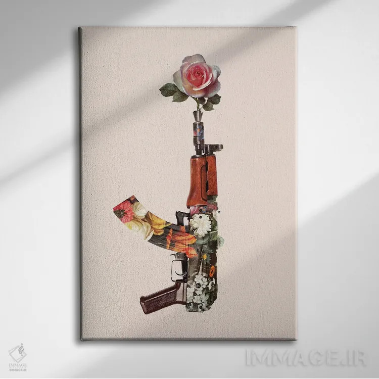 تابلو دکوراتیو "تفنگ گل" اثر یوناس لوس - نمای روبهرو روی دیوار