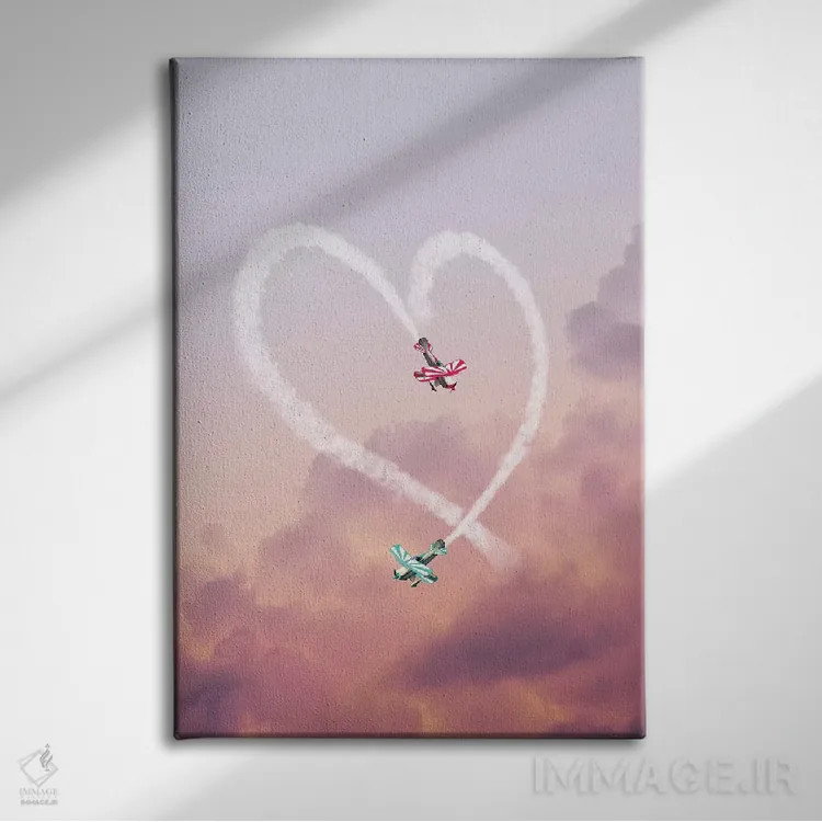 تابلو دکوراتیو "عشق در هواست" اثر یوناس لوس - نمای روبهرو روی دیوار