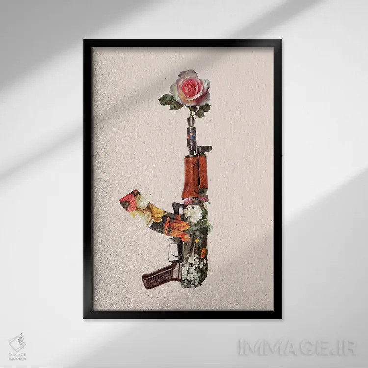 تابلو دکوراتیو "تفنگ گل" اثر یوناس لوس - نمای قابدار مشکی