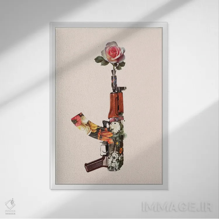 تابلو دکوراتیو "تفنگ گل" اثر یوناس لوس - نمای قابدار سفید