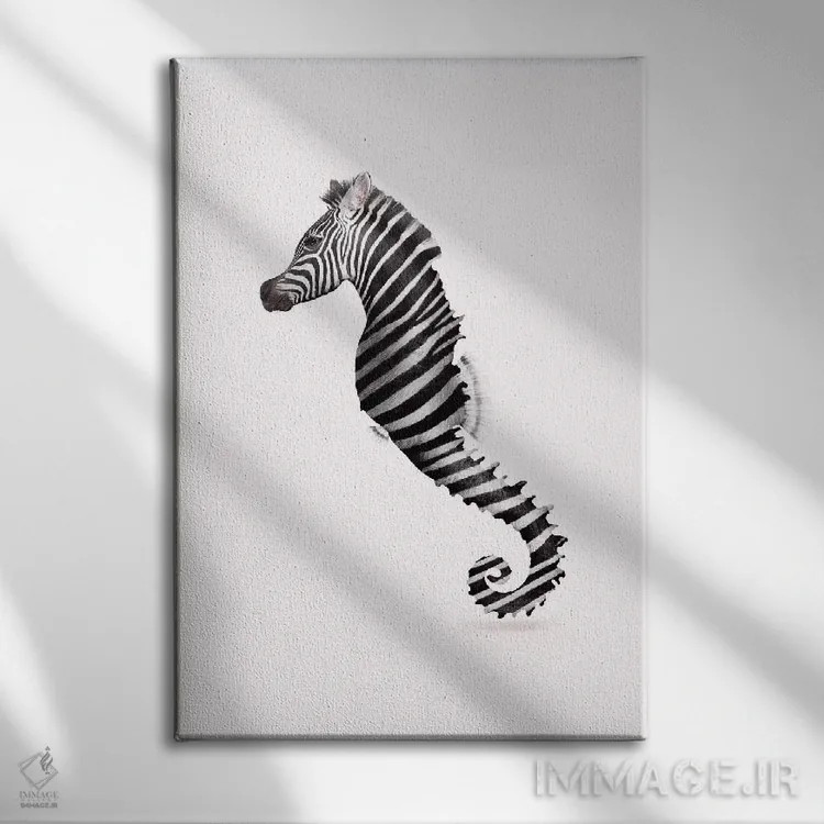 تابلو دکوراتیو "اسب دریایی" اثر یوناس لوس - نمای روبهرو روی دیوار