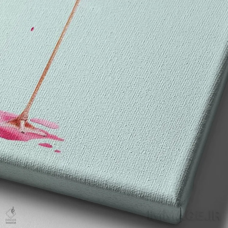 تابلو دکوراتیو "فلامینگوی ذوب شونده" اثر یوناس لوس - نمای نزدیک بافت بوم