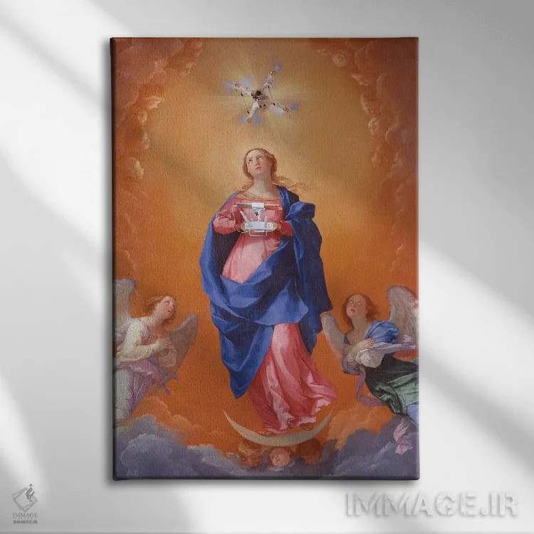 تابلو دکوراتیو "پهپاد مقدس" اثر یوناس لوس - نمای روبهرو روی دیوار