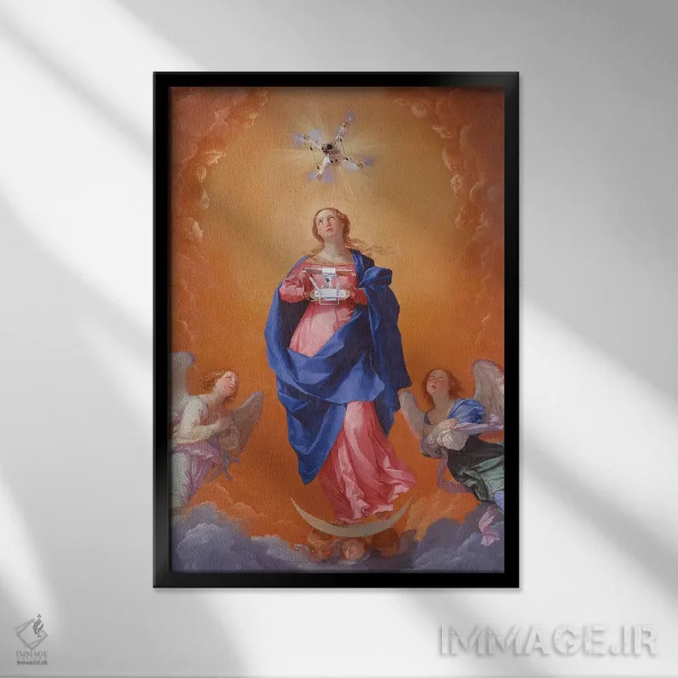 تابلو دکوراتیو "پهپاد مقدس" اثر یوناس لوس - نمای قابدار مشکی