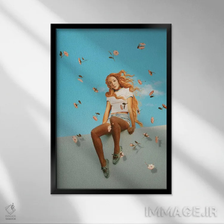 تابلو دکوراتیو "ونوس نوستالژیک" اثر یوناس لوس - نمای قابدار مشکی