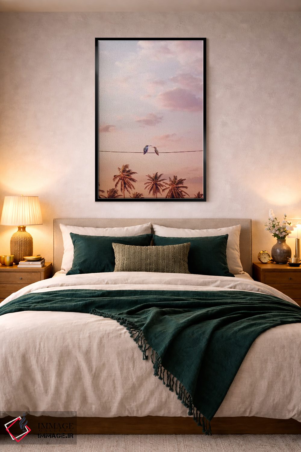 تابلو دکوراتیو "مرغ های مگس خوار عاشق" اثر یوناس لوس - D6B