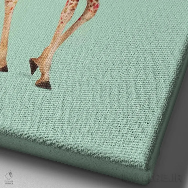 تابلو دکوراتیو "زرافه رنگی" اثر یوناس لوس - نمای نزدیک بافت بوم