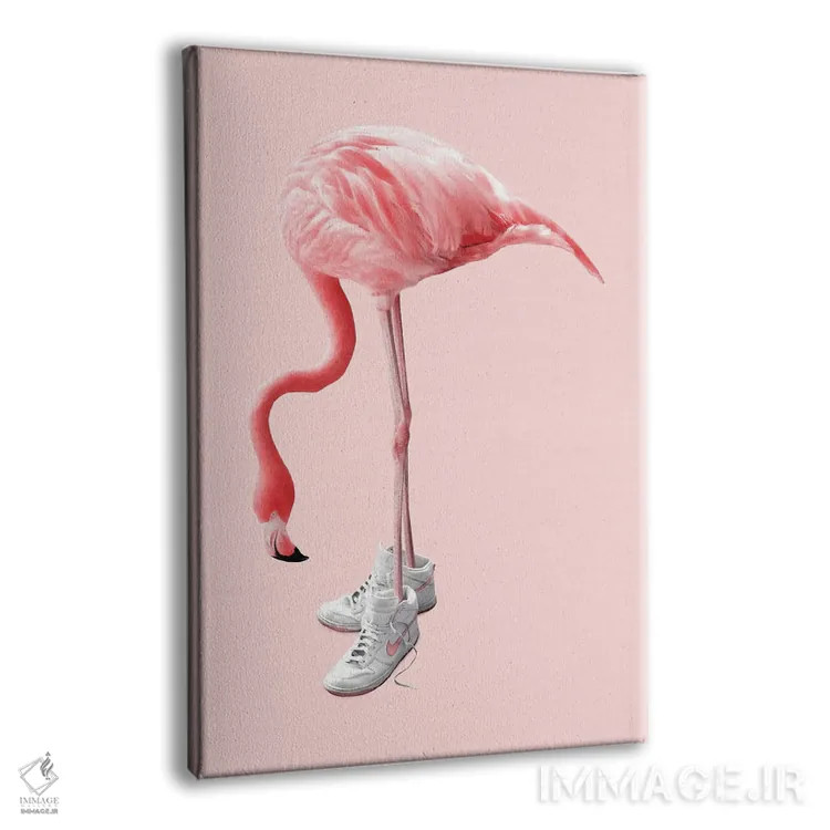 تابلو دکوراتیو "فلامینگوی کفش کتانی" اثر یوناس لوس - نمای پرسپکتیو محصول