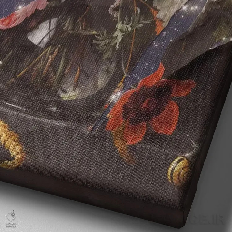 تابلو دکوراتیو "گل های کهکشان" اثر یوناس لوس - نمای نزدیک بافت بوم