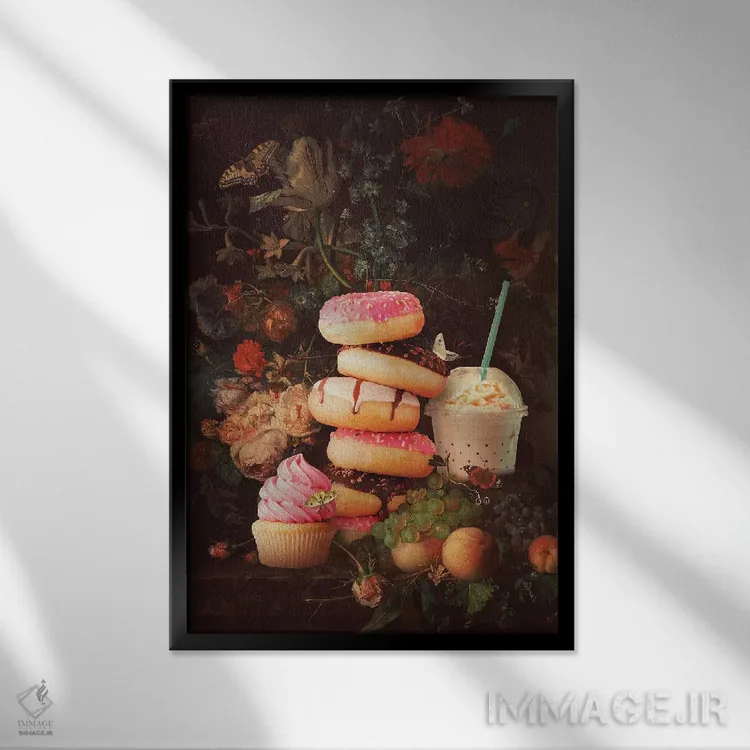 تابلو دکوراتیو "دسته گل شیرین" اثر یوناس لوس - نمای قابدار مشکی