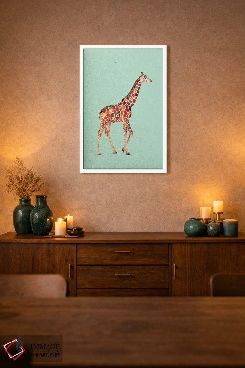 تابلو دکوراتیو "زرافه رنگی" اثر یوناس لوس - D1W