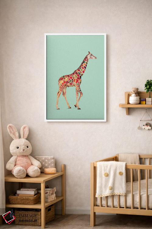 تابلو دکوراتیو "زرافه رنگی" اثر یوناس لوس - D3W