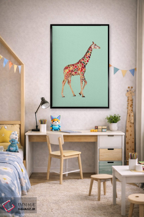 تابلو دکوراتیو "زرافه رنگی" اثر یوناس لوس - D2B