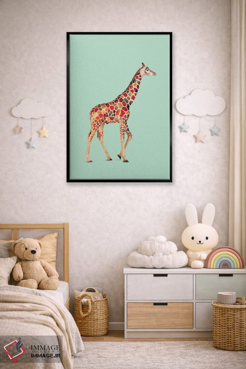 تابلو دکوراتیو "زرافه رنگی" اثر یوناس لوس - D5B