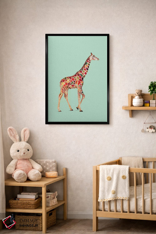 تابلو دکوراتیو "زرافه رنگی" اثر یوناس لوس - D4B
