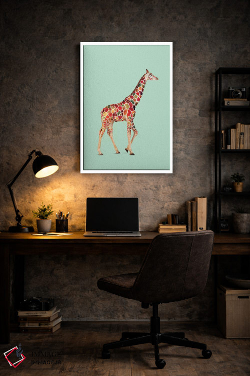 تابلو دکوراتیو "زرافه رنگی" اثر یوناس لوس - D6W