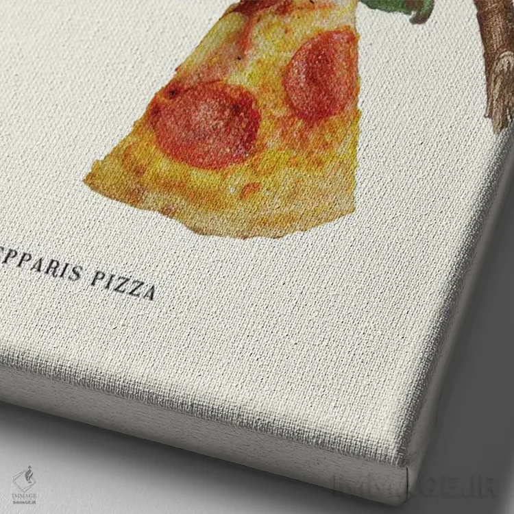 تابلو دکوراتیو "کارخانه پیتزا" اثر یوناس لوس - نمای نزدیک بافت بوم