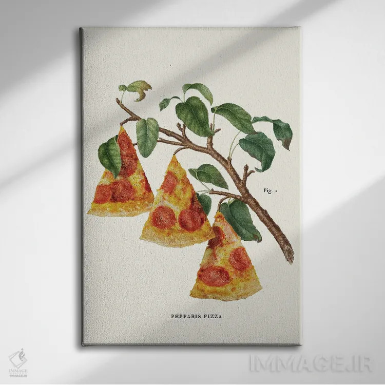 تابلو دکوراتیو "کارخانه پیتزا" اثر یوناس لوس - نمای روبهرو روی دیوار