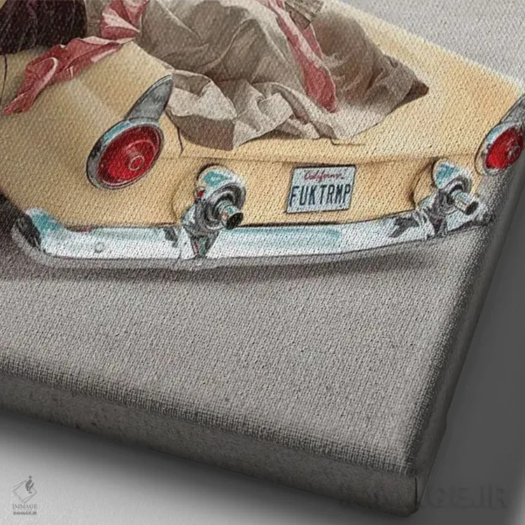 تابلو دکوراتیو "شاهزاده خانم کالیفرنیا" اثر یوناس لوس - نمای نزدیک بافت بوم