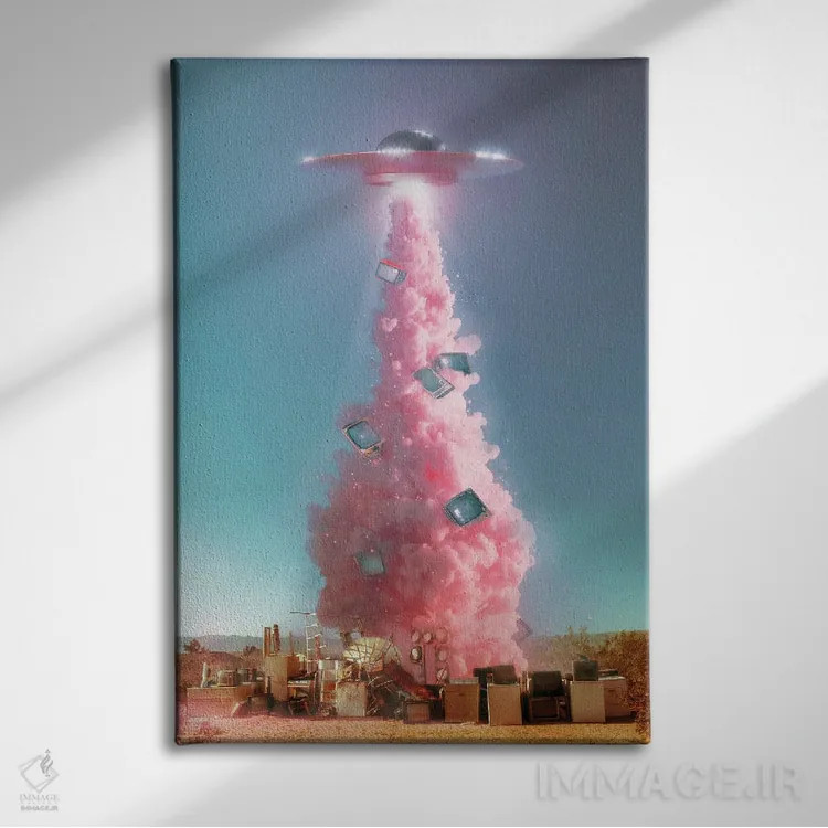 تابلو دکوراتیو "جاسوسی بیگانه فضایی" اثر یوناس لوس - نمای روبهرو روی دیوار