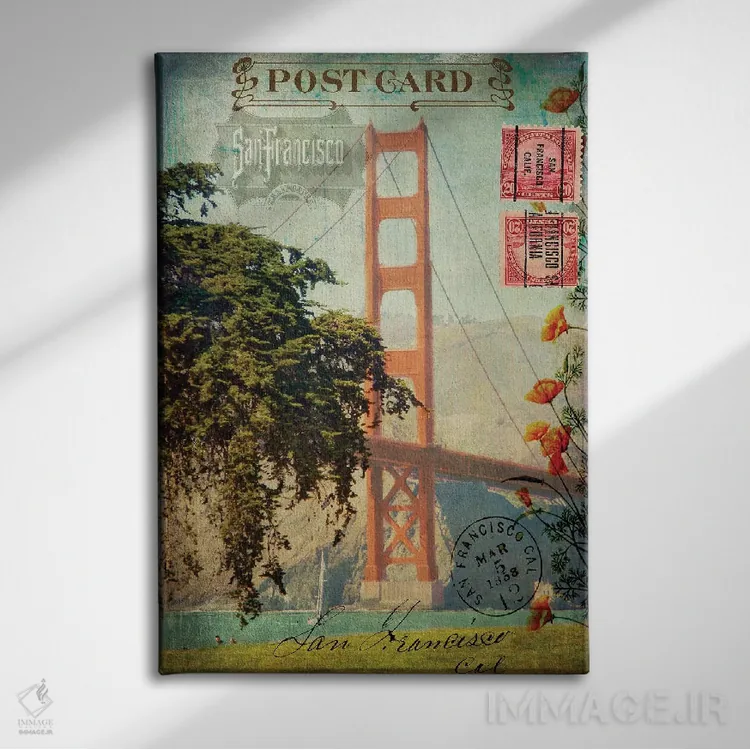 تابلو دکوراتیو "سان فرانسیسکو، کالیفرنیا" اثر سندی لوید - نمای روبهرو روی دیوار