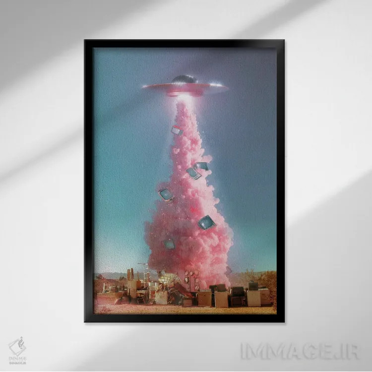 تابلو دکوراتیو "جاسوسی بیگانه فضایی" اثر یوناس لوس - نمای قابدار مشکی