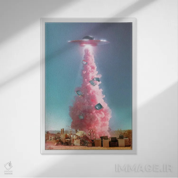 تابلو دکوراتیو "جاسوسی بیگانه فضایی" اثر یوناس لوس - نمای قابدار سفید