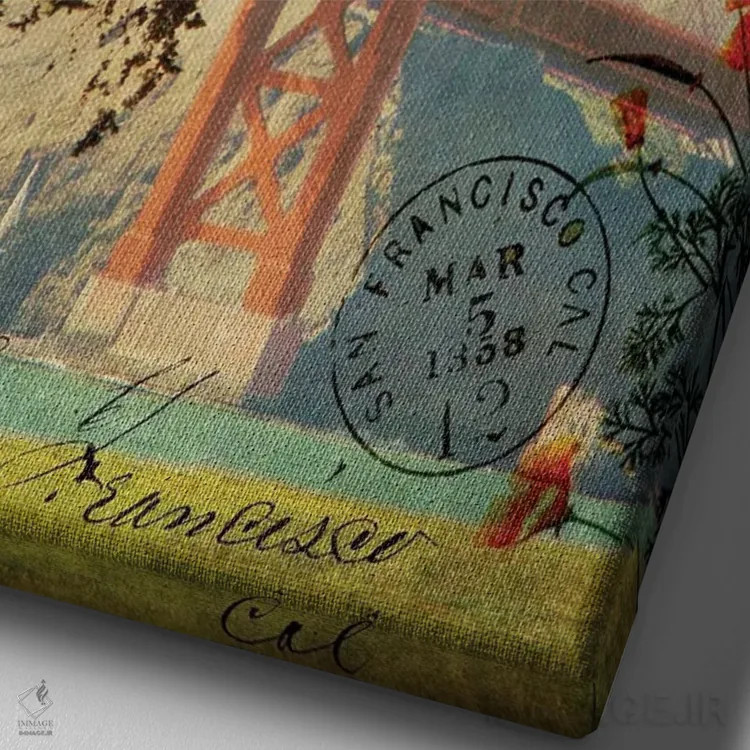 تابلو دکوراتیو "سان فرانسیسکو، کالیفرنیا" اثر سندی لوید - نمای نزدیک بافت بوم