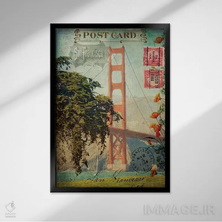 تابلو دکوراتیو "سان فرانسیسکو، کالیفرنیا" اثر سندی لوید - نمای قابدار مشکی