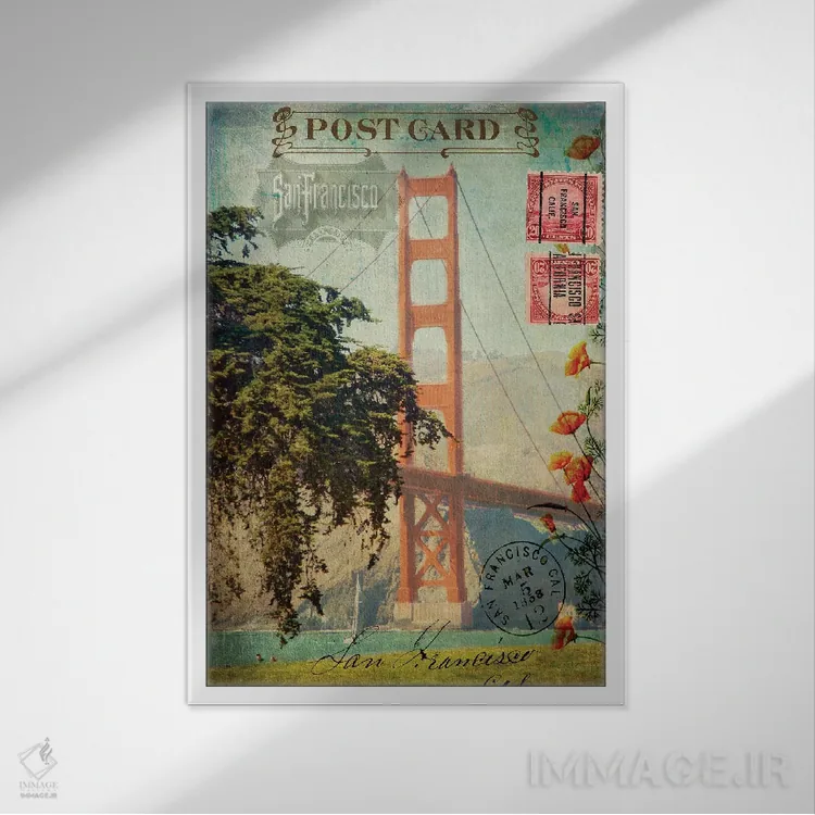 تابلو دکوراتیو "سان فرانسیسکو، کالیفرنیا" اثر سندی لوید - نمای قابدار سفید