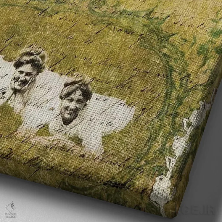 تابلو دکوراتیو "زن پاریسی V" اثر سندی لوید - نمای نزدیک بافت بوم